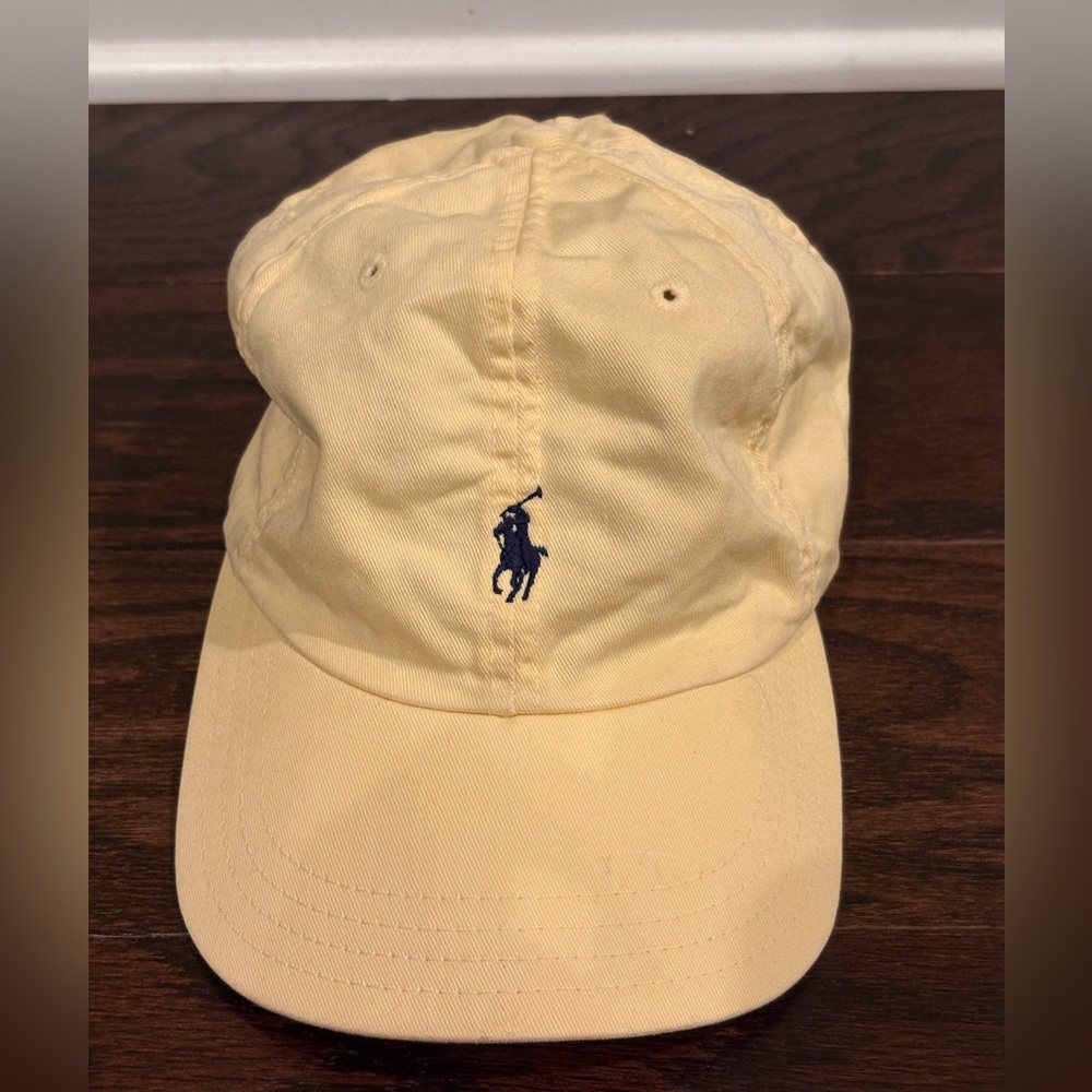 Authentic Polo by Ralph Lauren Classic Yellow Chino Baseball Cap One Size *Flaw*